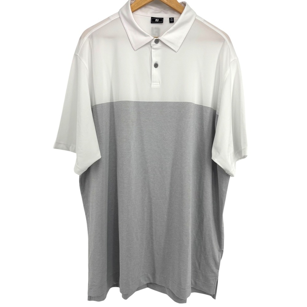 FJ FootJoy Performance Men Golf Polo 2 Button Shirt Short‎ Sleeve Big Tall XXL